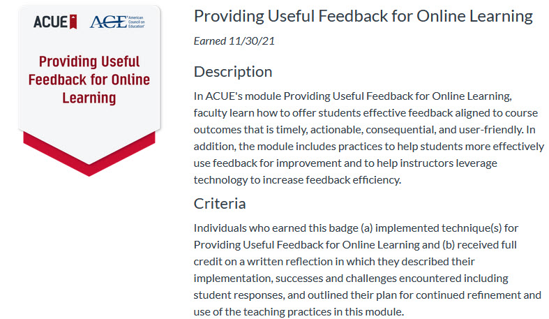 Providing Useful Feedback for Online Learning
