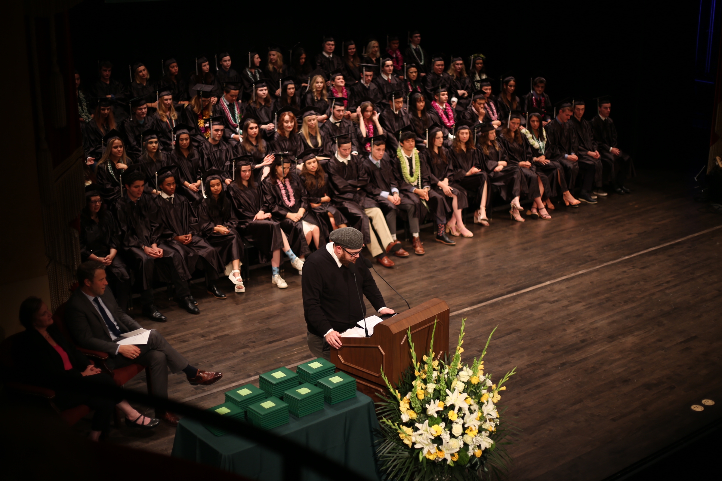 Dr. Livie speaking at Drew School Commencement Ceremony (San Francisco, 2019)